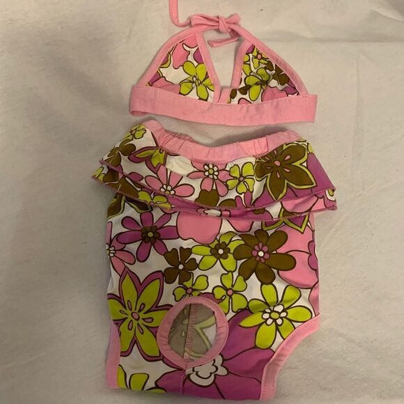 Casual Canine Floral Doggie Bikini Set Sz M - Picture 4 of 8